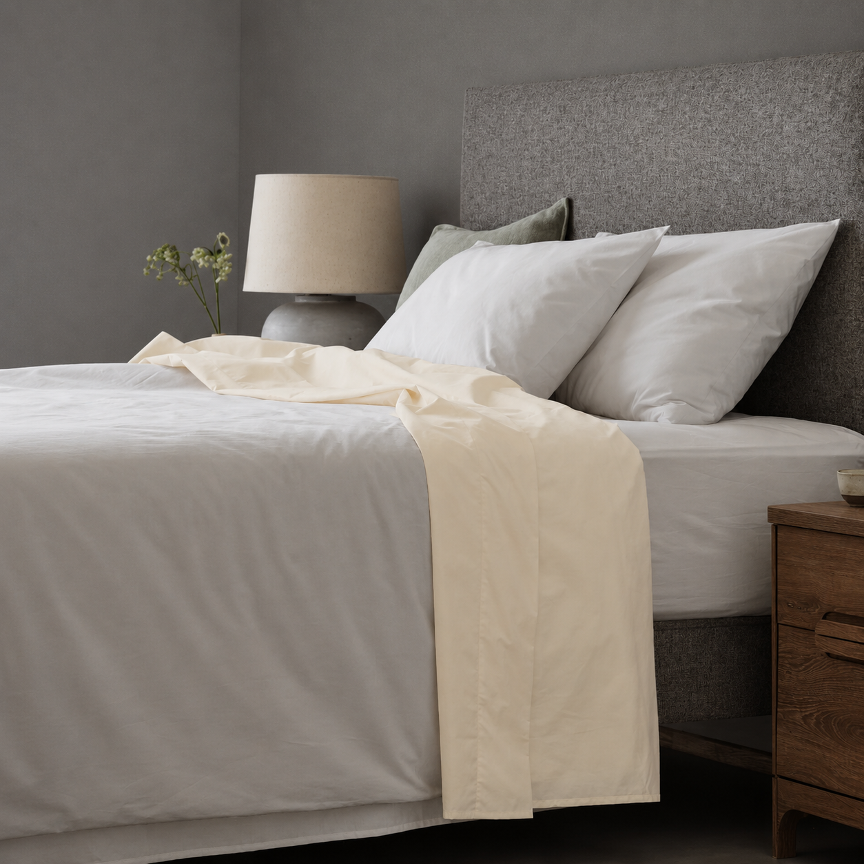 Arinta Organic Cotton Flat Sheet - Vanilla
