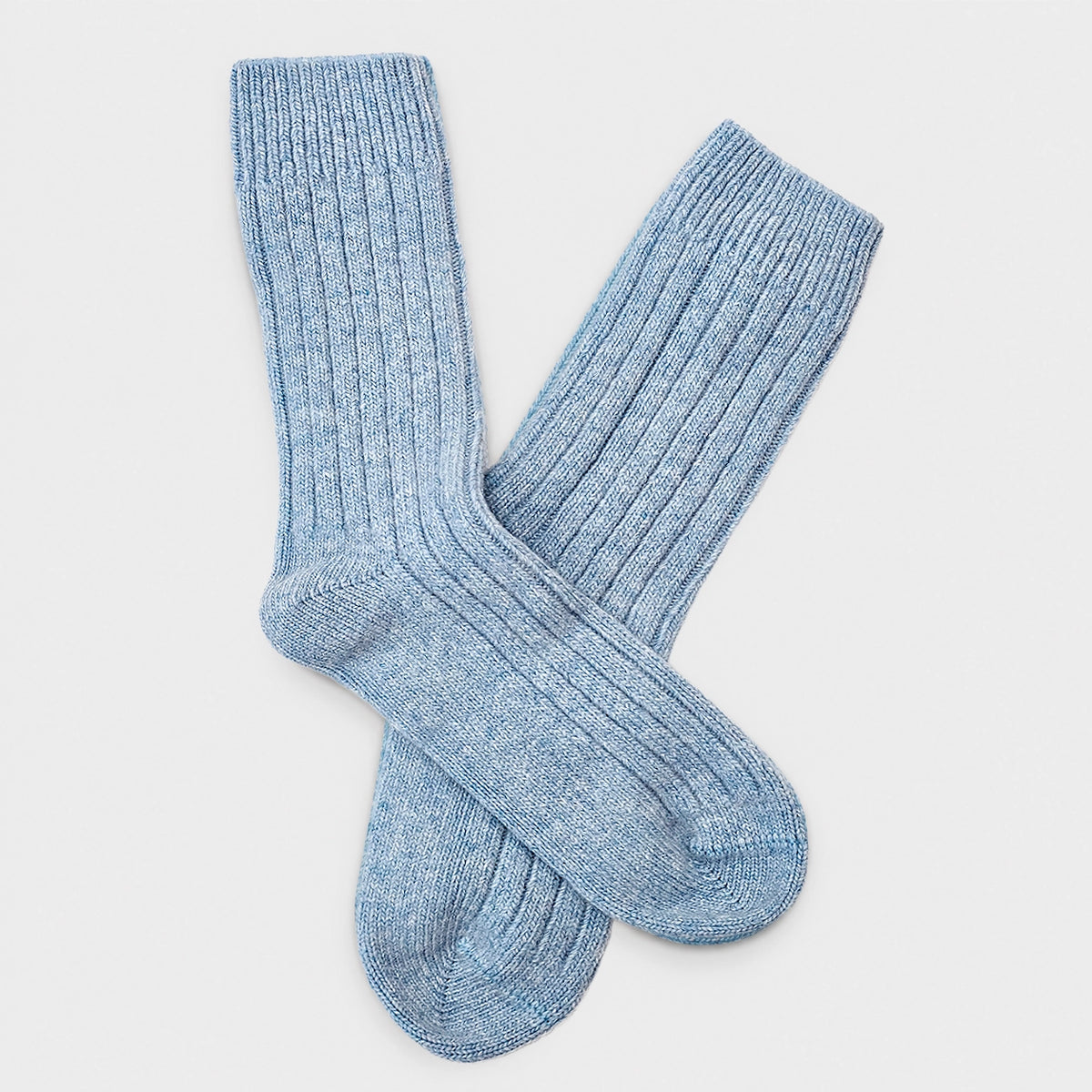 Merino Wool Bed Socks - Sky Blue-Size US  6.5-9.5/5-8