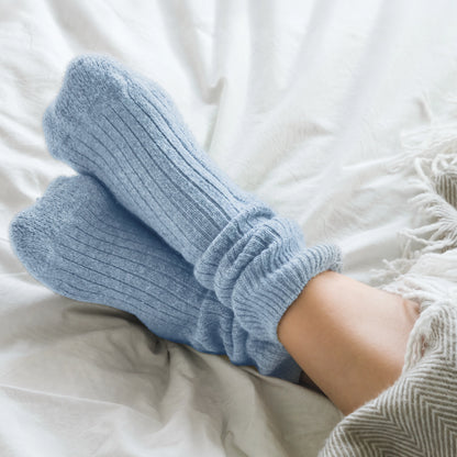 Merino Wool Bed Socks - Sky Blue-Size US  6.5-9.5/5-8
