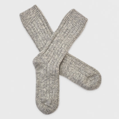 Merino Wool Bed Socks - Grey -Size US  6.5-9.5/5-8
