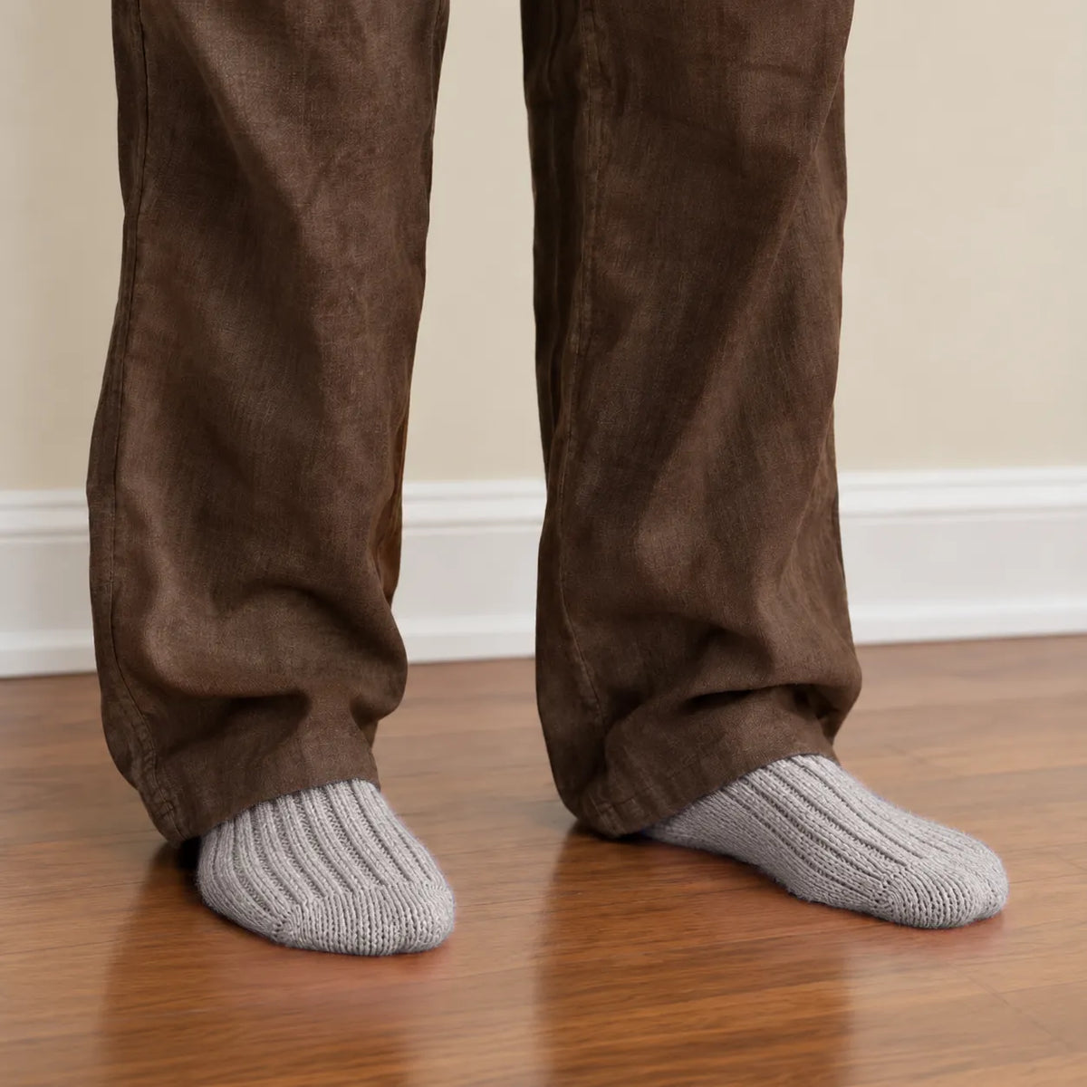 Merino Wool Bed Socks - Grey  -Size UK 4-7