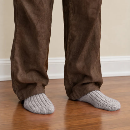 Merino Wool Bed Socks - Gray -Size- US  8-12/ 9.5-13.5