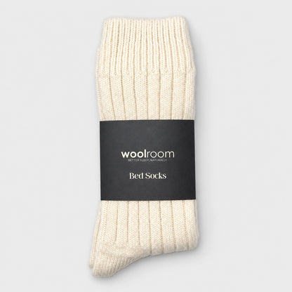 Merino Wool Bed Socks - Ivory-Size US  6.5-9.5/5-8