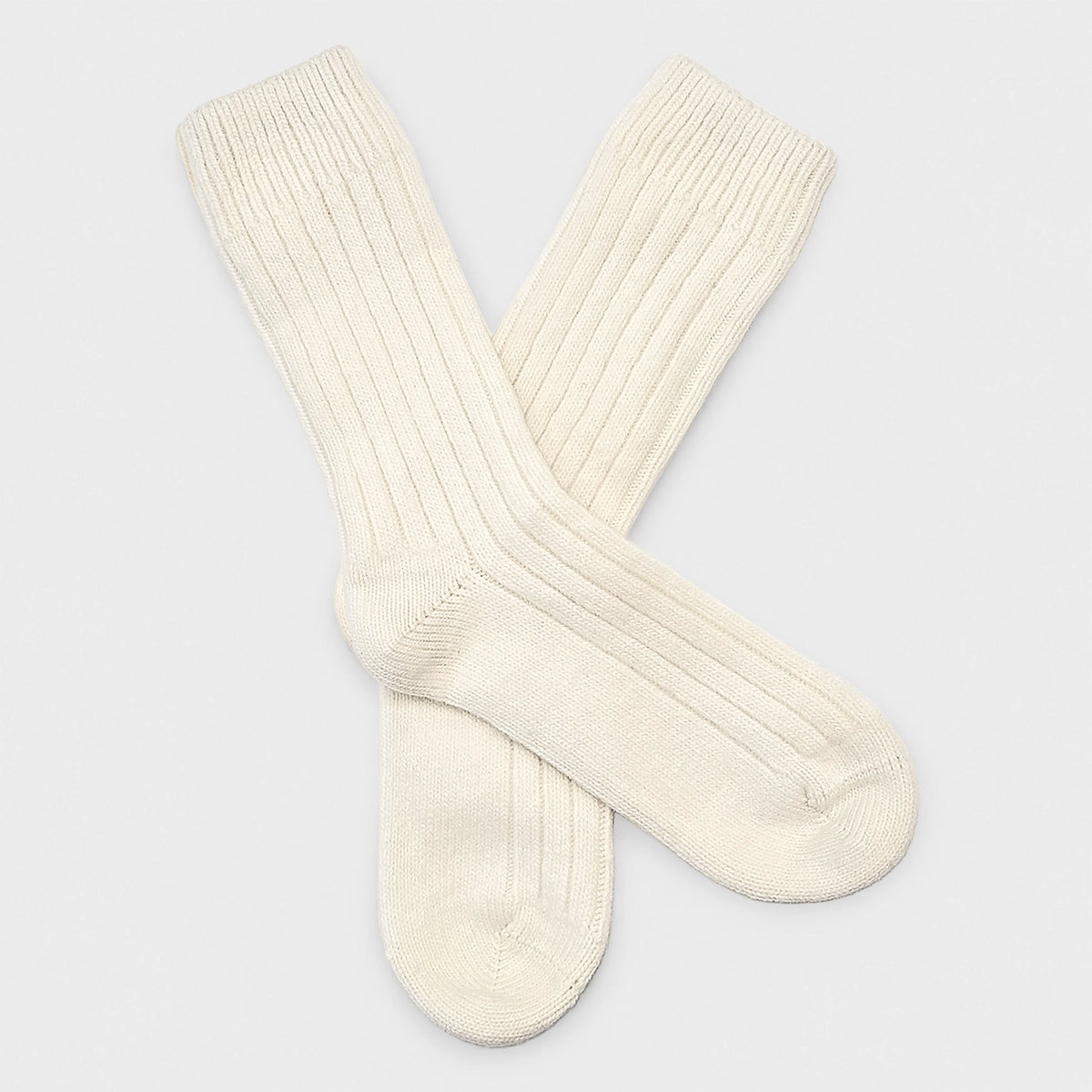 Merino Wool Bed Socks - Ivory-Size US  6.5-9.5/5-8