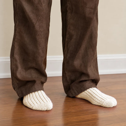 Merino Wool Bed Socks - Ivory-Size US  6.5-9.5/5-8
