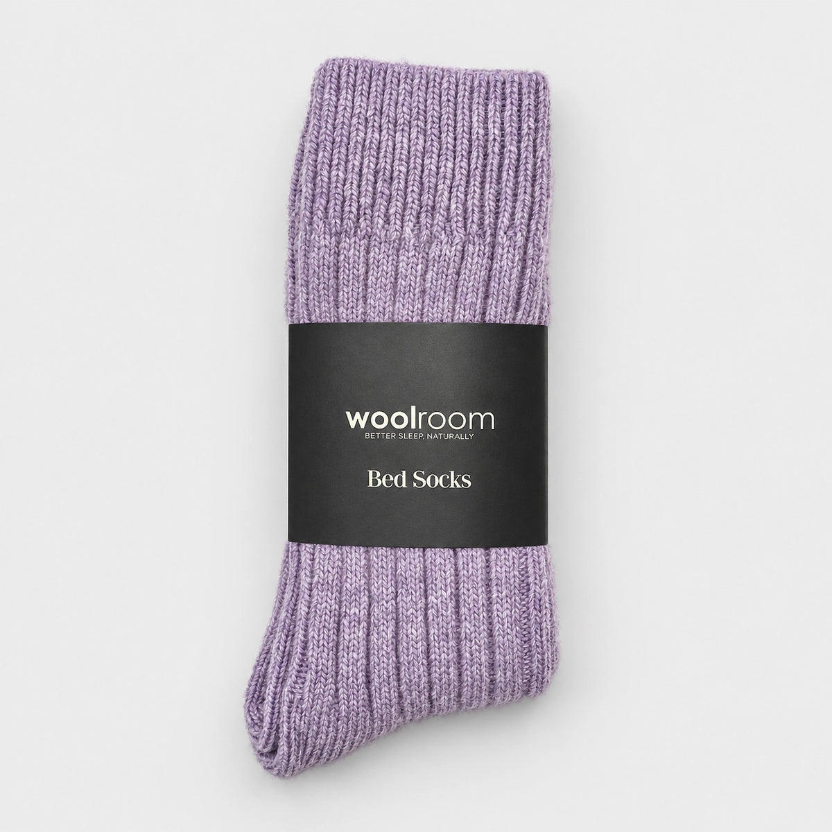 Merino Wool Bed Socks - Lavender- Size US  6.5-9.5/5-8