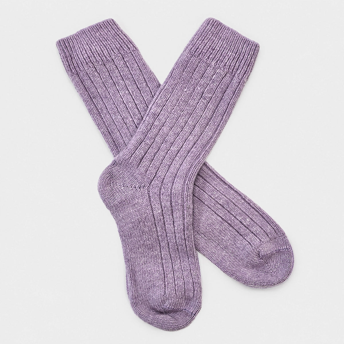 Merino Wool Bed Socks - Lavender- Size US  6.5-9.5/5-8