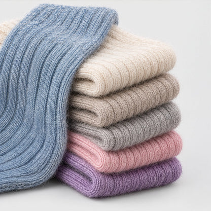 Merino Wool Bed Socks - Pink- Size UK 7-11