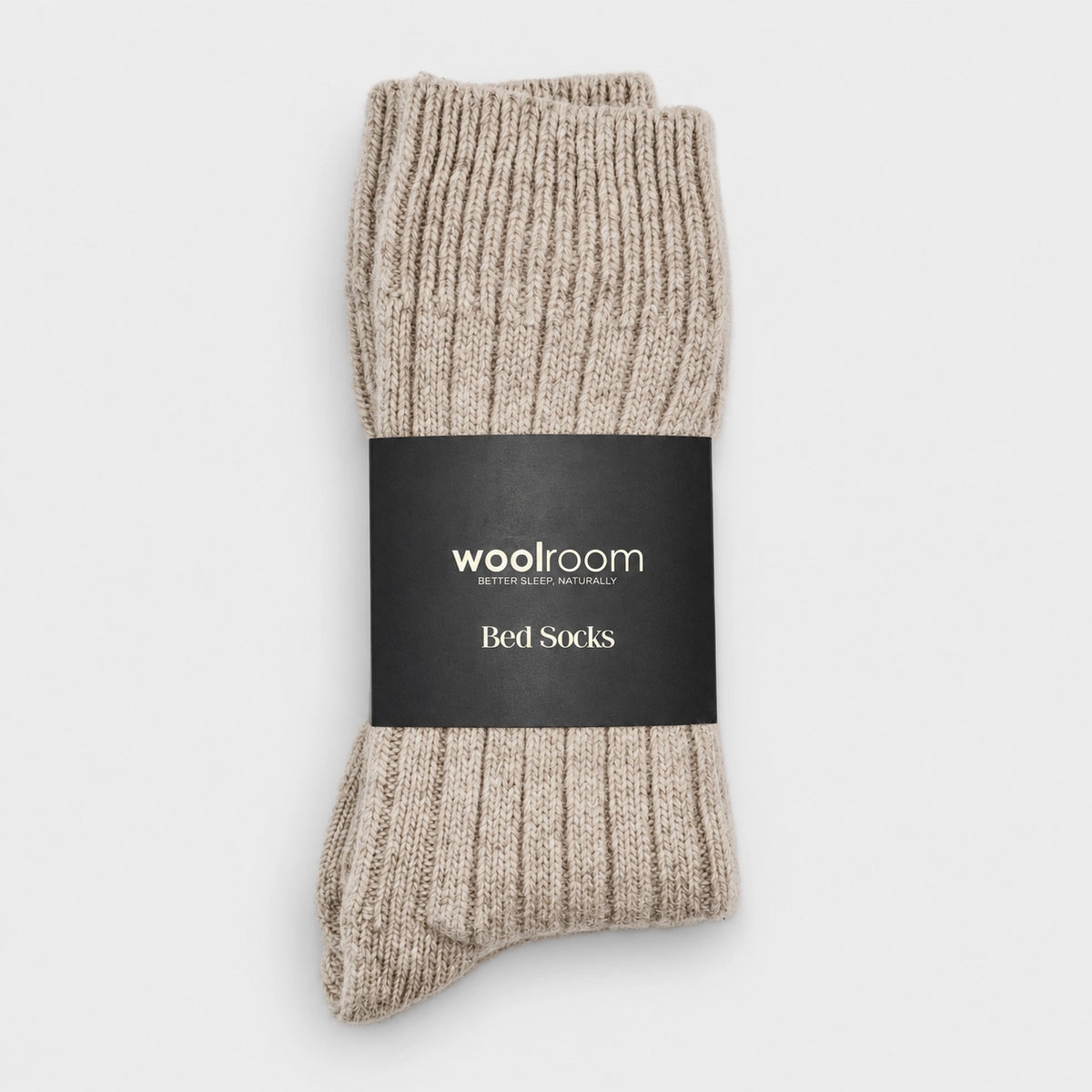 Merino Wool Bed Socks - Stone- Size US  6.5-9.5/5-8
