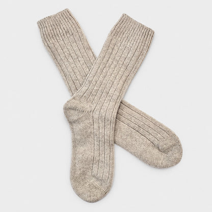 Merino Wool Bed Socks - Stone- Size US  6.5-9.5/5-8