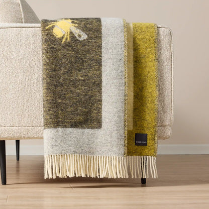 Wild and Wool Bee Wool Throw - Yellow and Black