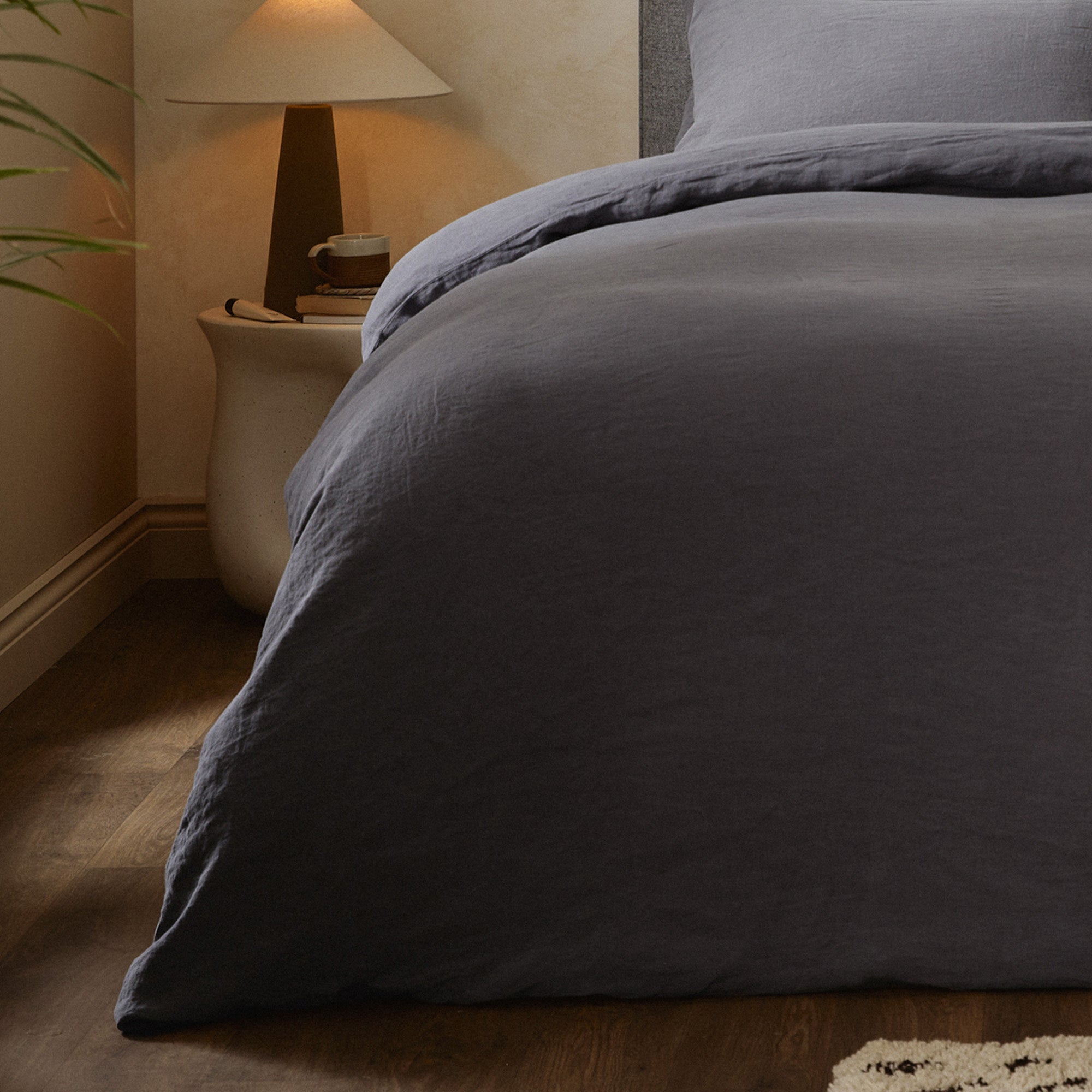 Mariana Linen Blend Duvet Set - Charcoal