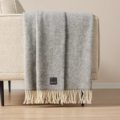 Plaid en laine Greta Herringbone