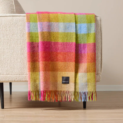 Plaid en laine Shetland Harlequin - Sunshine