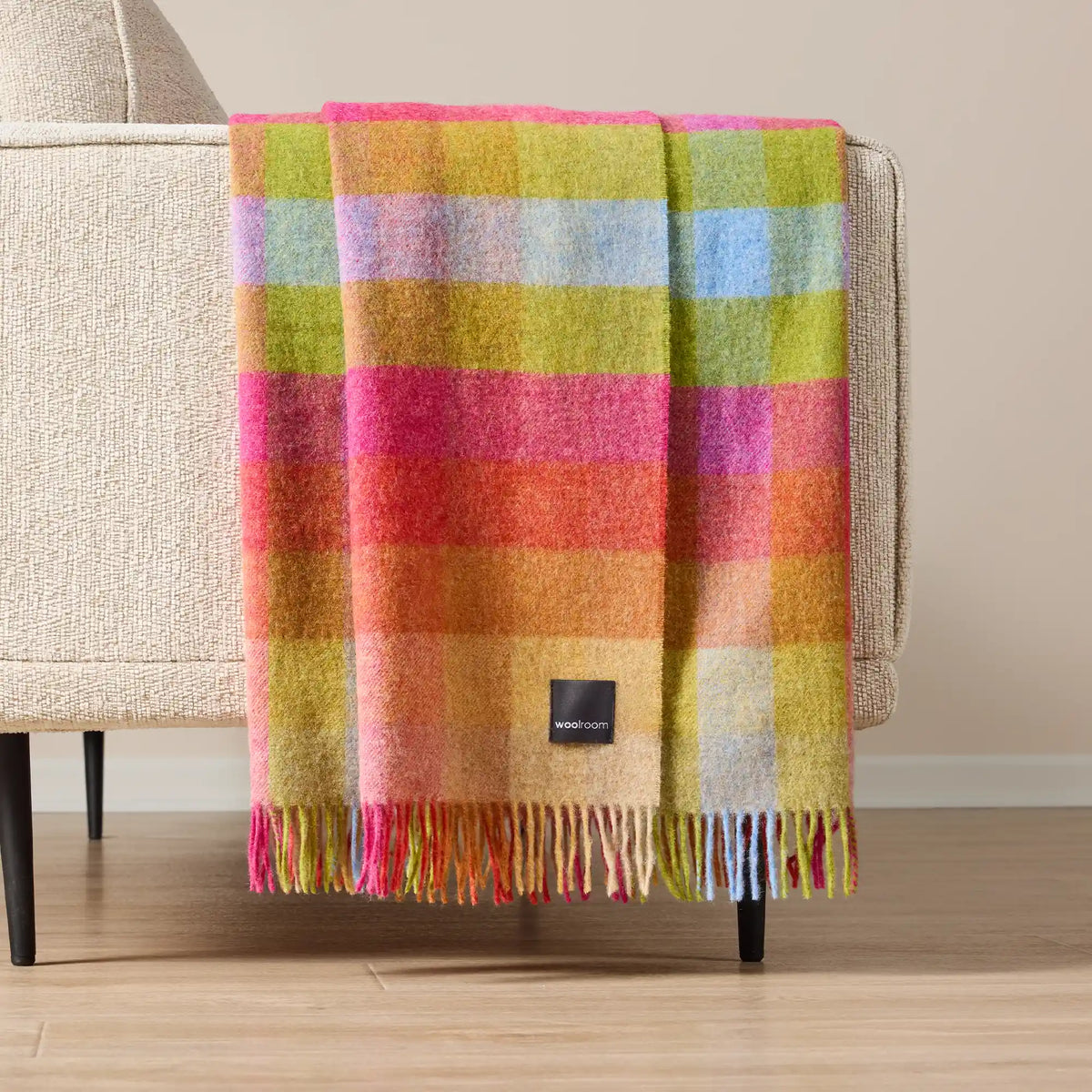 Harlequin Shetland Wool Throw - Sunshine