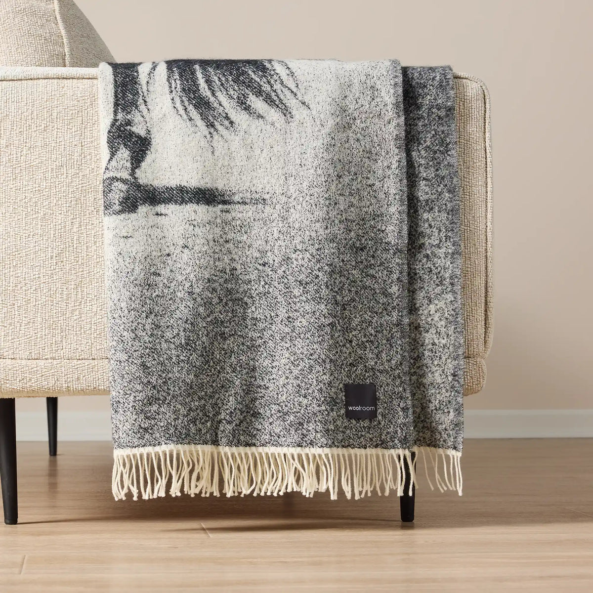 Wild and Wool Black & Grey Horse Throw