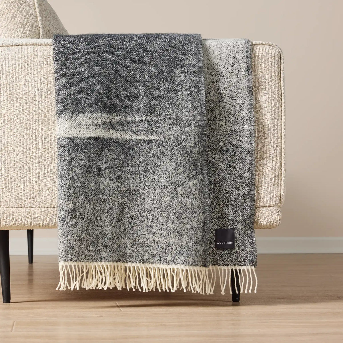 Wild and Wool Black & Grey Horse Throw
