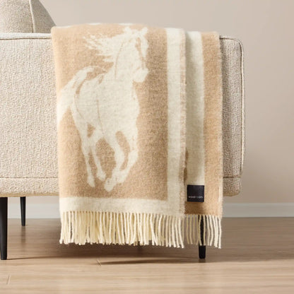 Plaid en laine Wild and Wool Horse - Latte