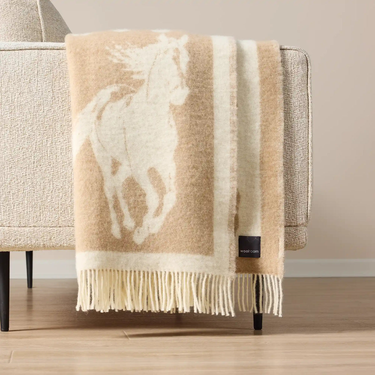 Wild and Wool Horse Wool Throw - Latte