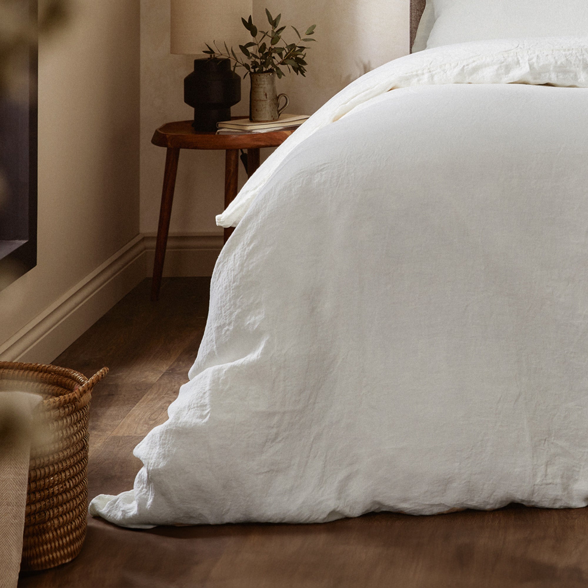 Mariana Linen Blend Duvet Set - Ivory