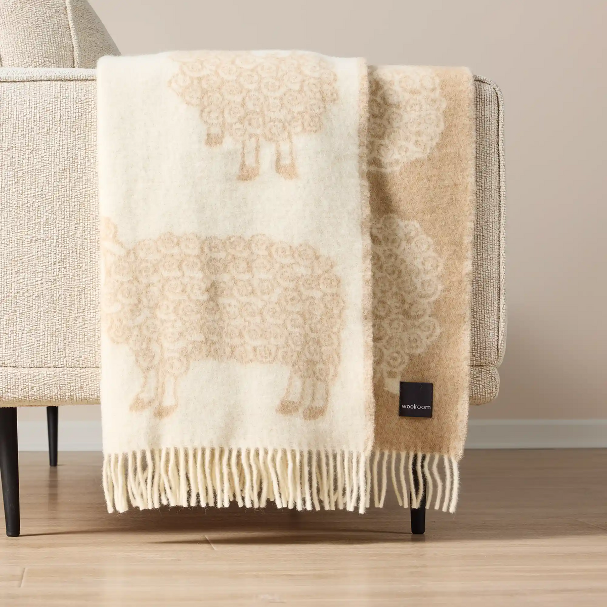 Wild and Wool Lamb Throw - Latte