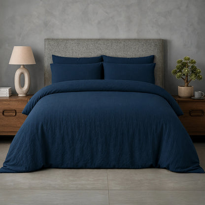 Mariana Linen Blend Set - Midnight Blue