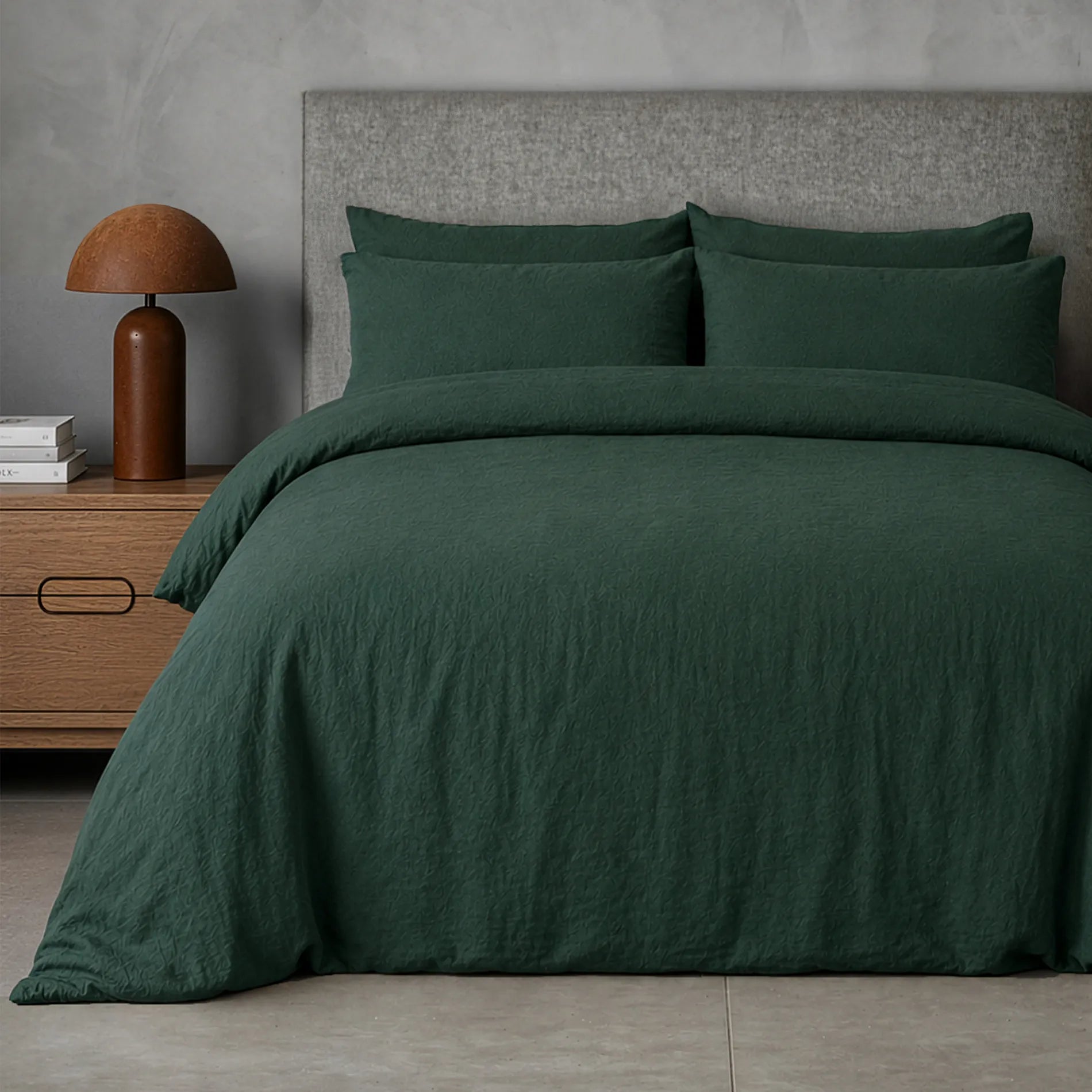 Mariana Linen Blend Comforter Cover - Forest Green