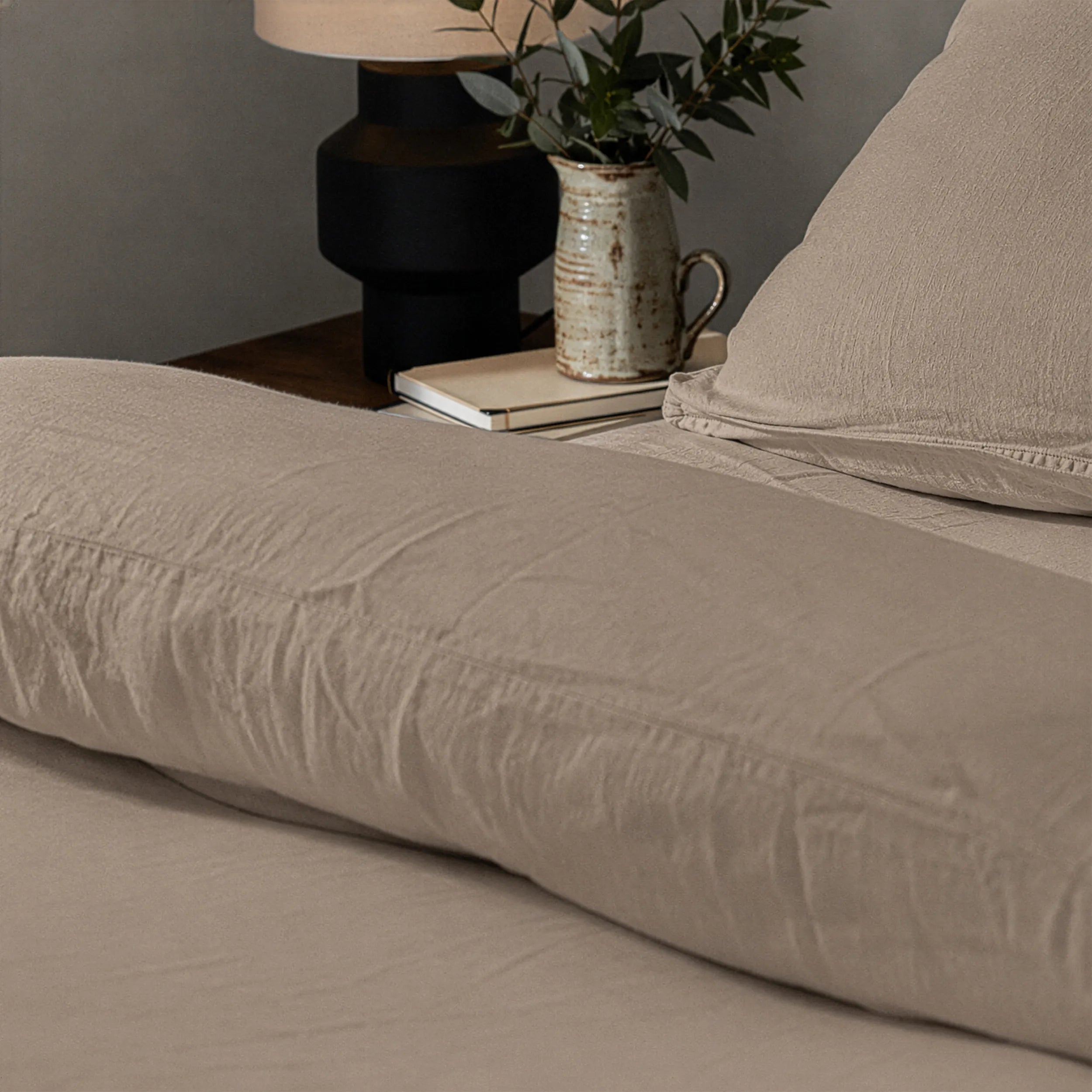 Mariana Linen Blend Duvet Cover - Latte