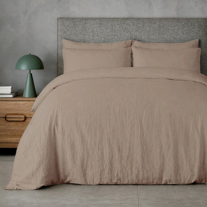 Mariana Linen Blend Duvet Set - Latte