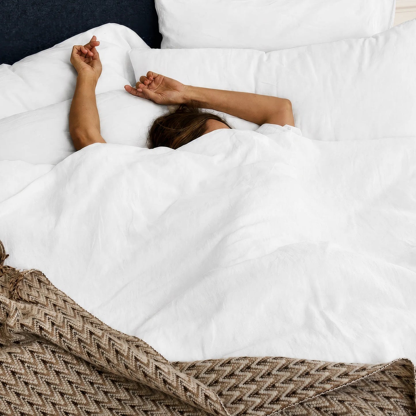 Mariana Linen Blend Duvet Cover - Cloud White
