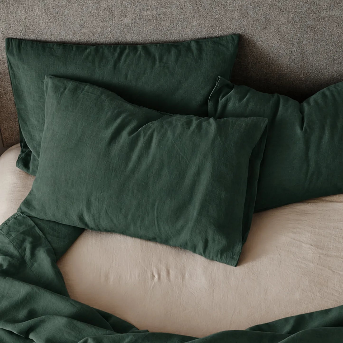 Mariana Linen Blend Pillowcase - Forest Green