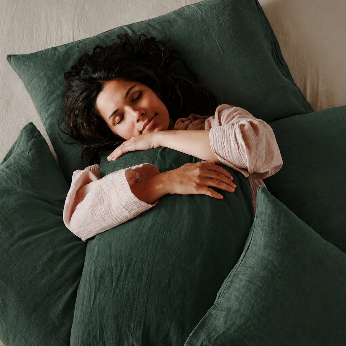 Mariana Linen Blend Pillowcase - Forest Green