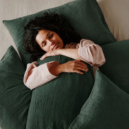 Mariana Linen Blend Pillowcase - Forest Green