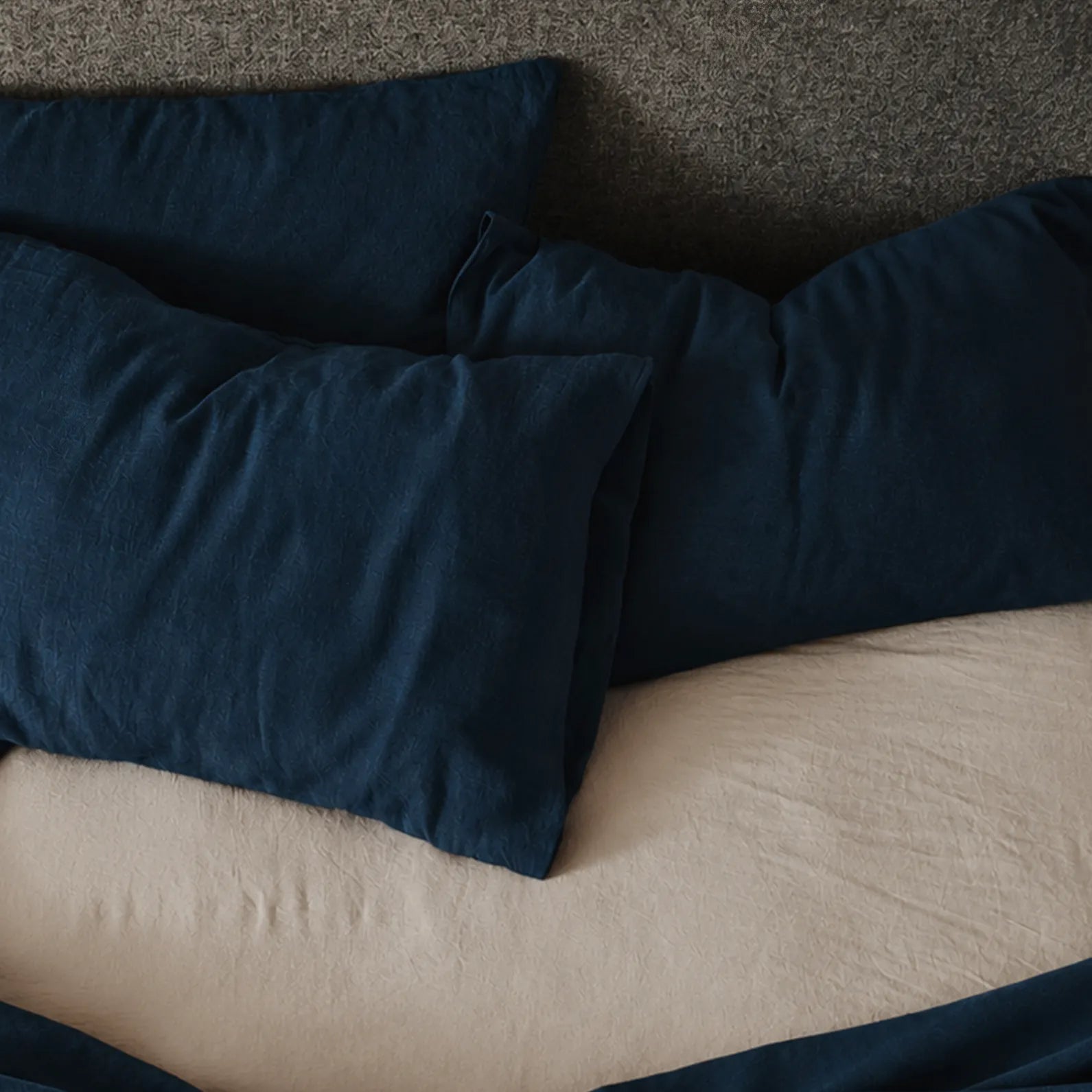 Mariana Linen Blend Pillow Case - Midnight Blue