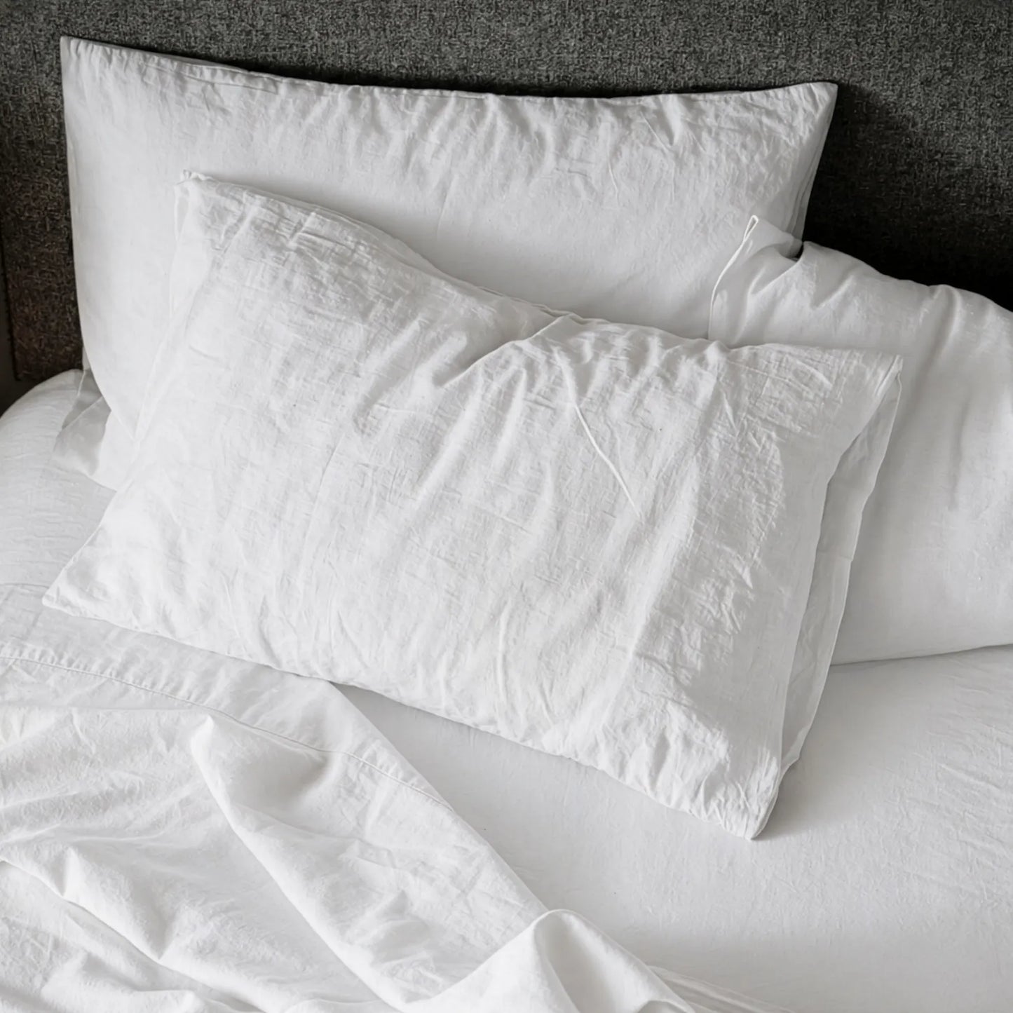 Mariana Linen Blend Pillowcase - Cloud White