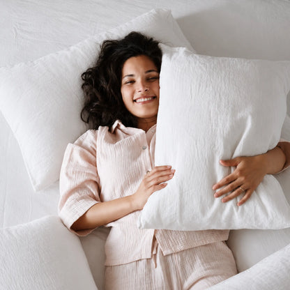 Mariana Linen Blend Pillowcase - Cloud White