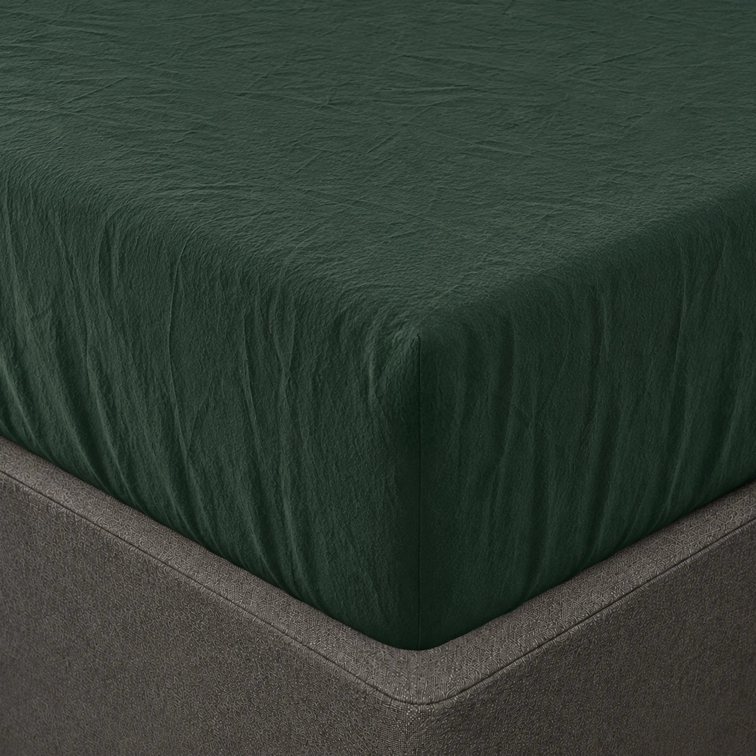 Mariana Linen Blend Fitted Sheet - Forest Green