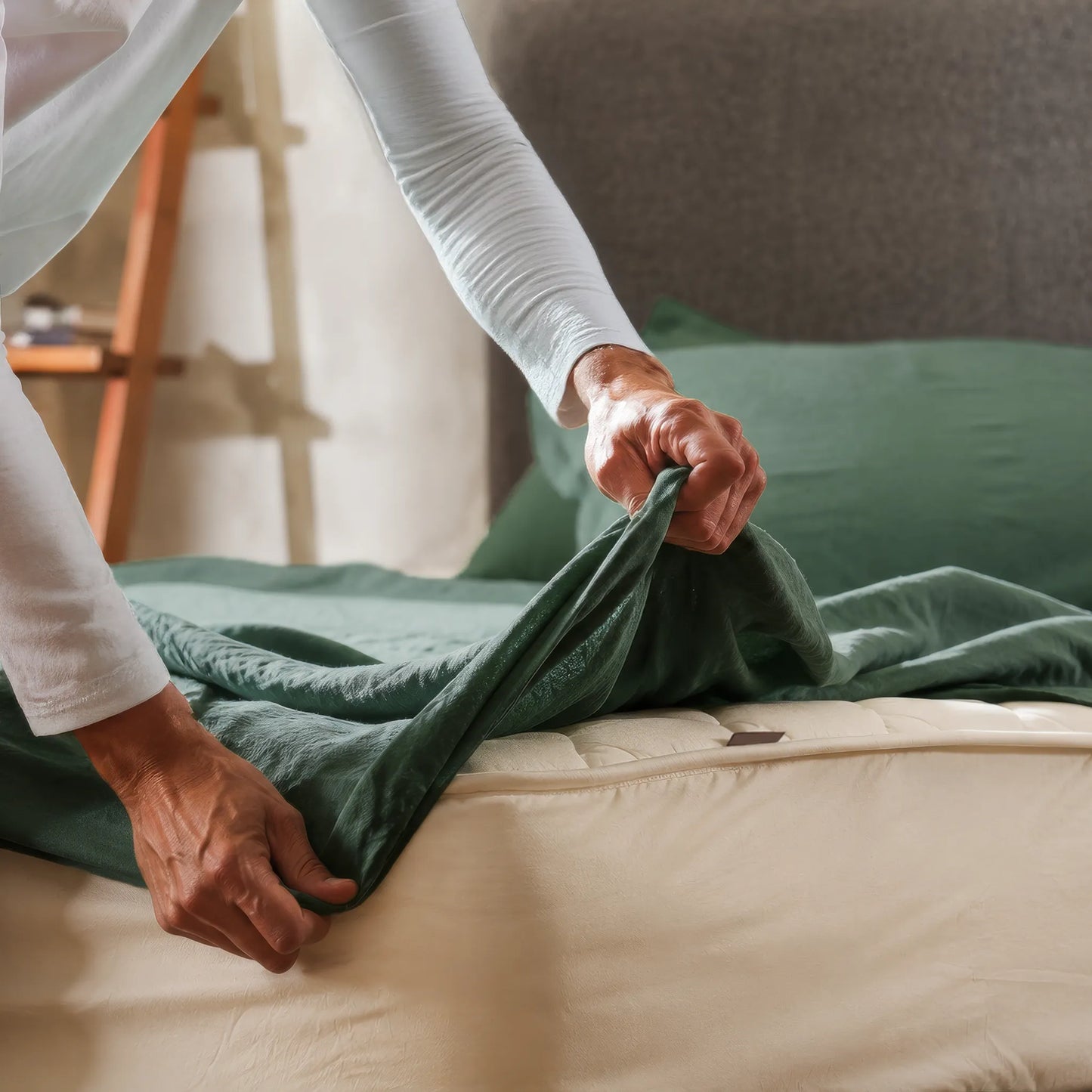 Mariana Linen Blend Sheet Set - Forest Green