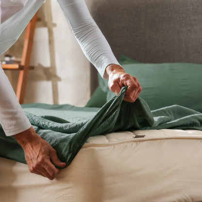 Mariana Linen Blend Sheet Set - Forest Green