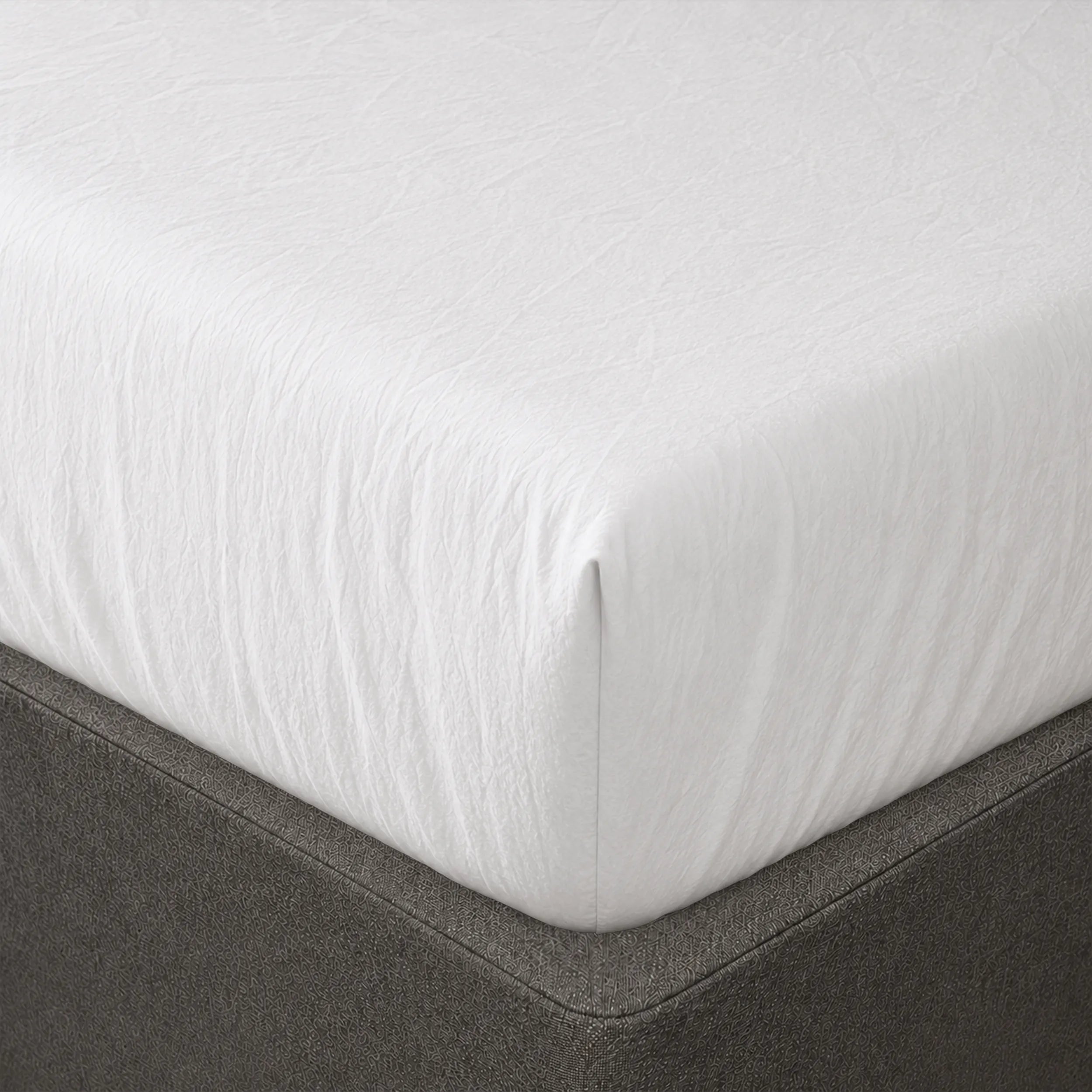 Mariana Linen Blend Fitted Sheet - Cloud White