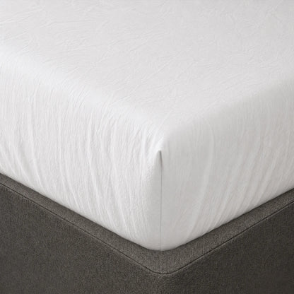Mariana Linen Blend Fitted Sheet - Cloud White