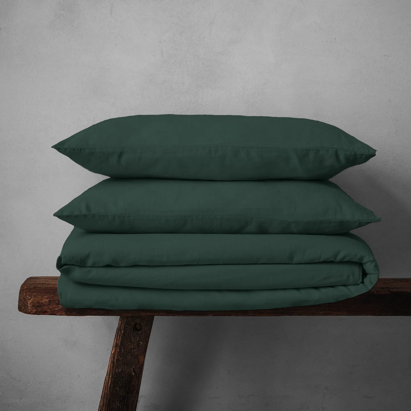 Mariana Linen Blend Duvet Set - Forest Green