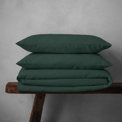 Mariana Linen Blend Duvet Set - Forest Green