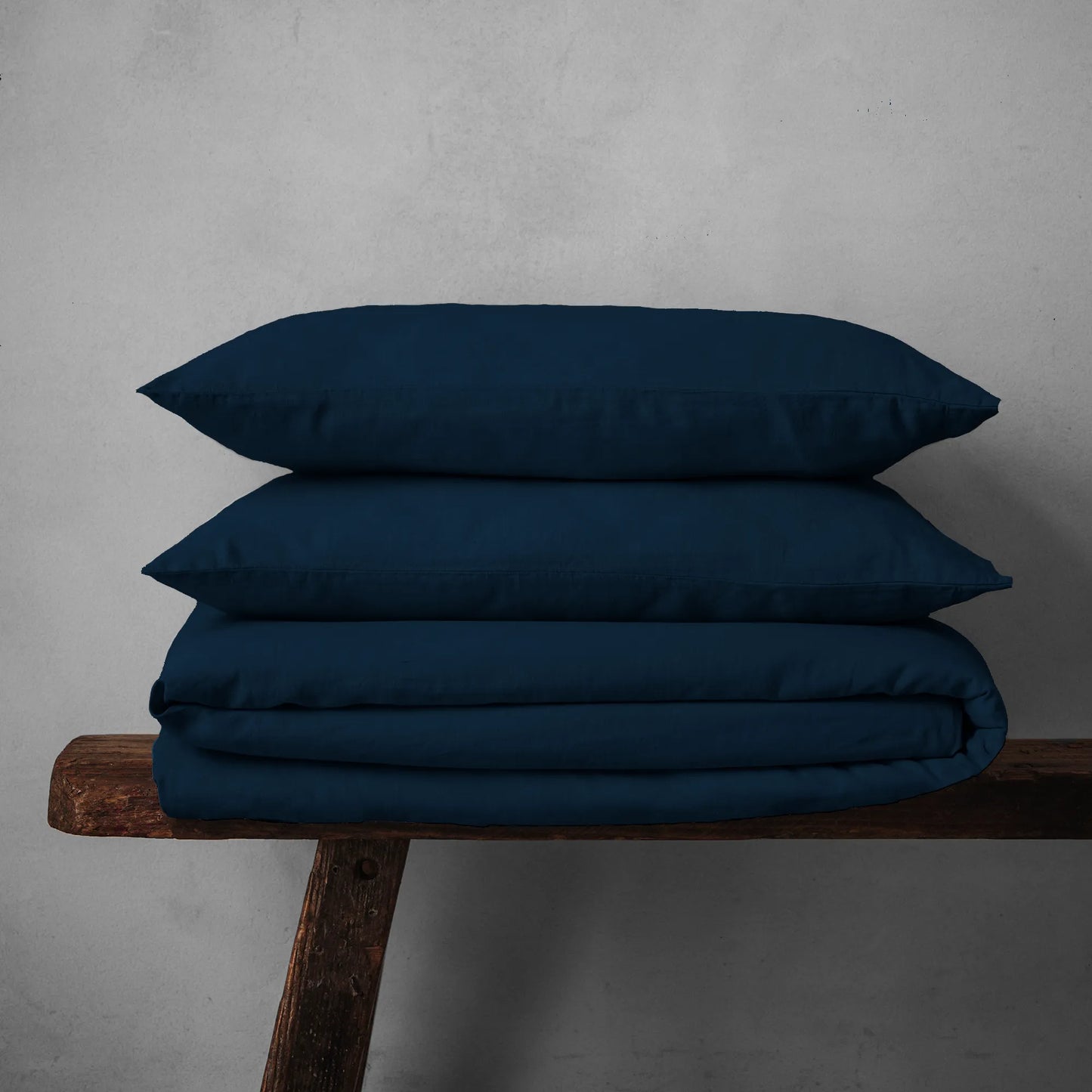 Mariana Linen Blend Duvet Set - Midnight Blue