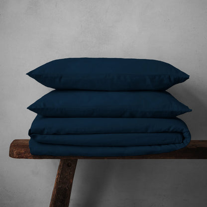 Mariana Linen Blend Duvet Set - Midnight Blue