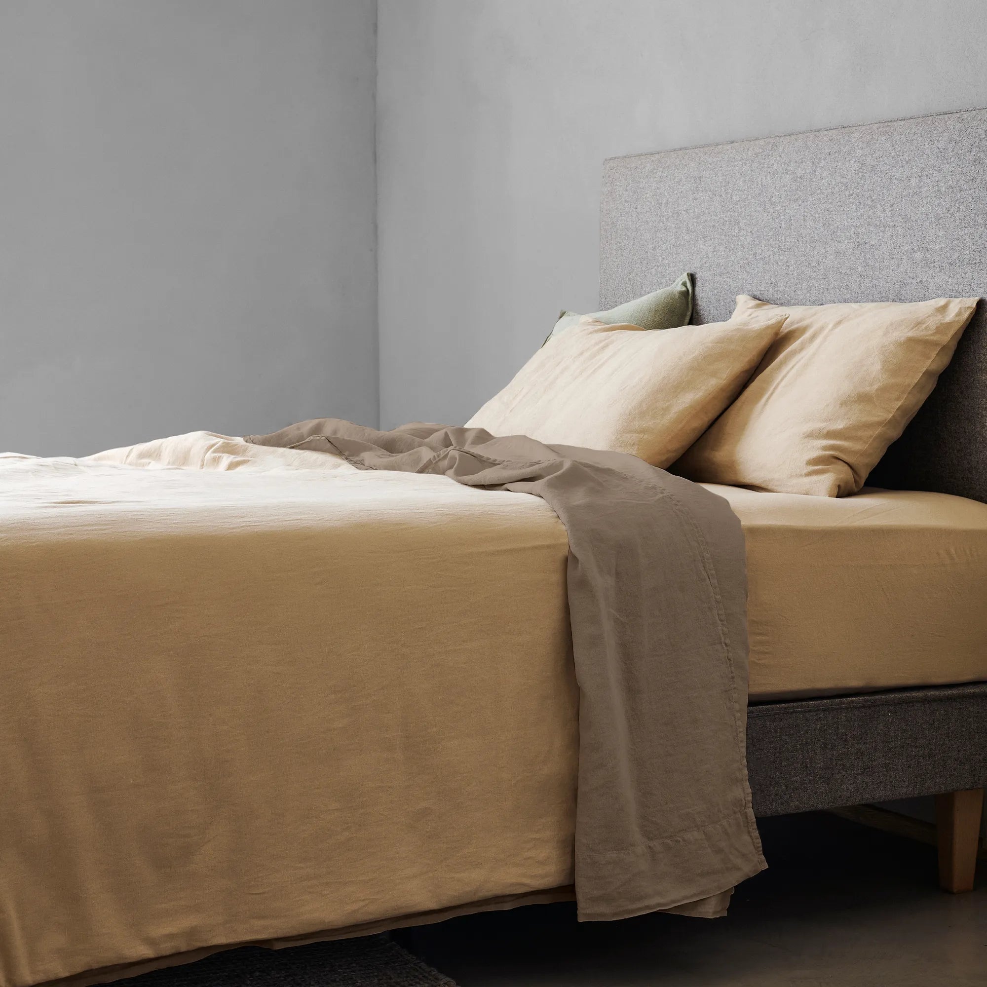 Mariana Linen Blend Flat Sheet - Latte