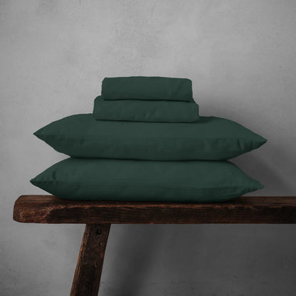 Mariana Linen Blend Sheet Set - Forest Green