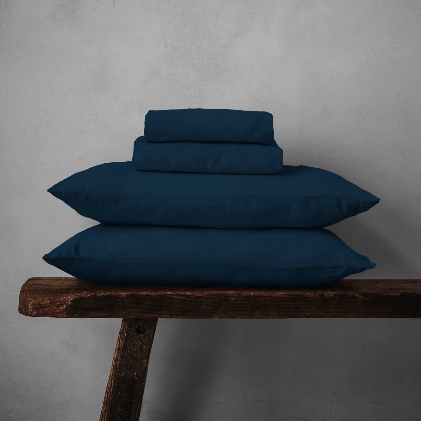 Mariana Linen Blend Sheet Set - Midnight Blue