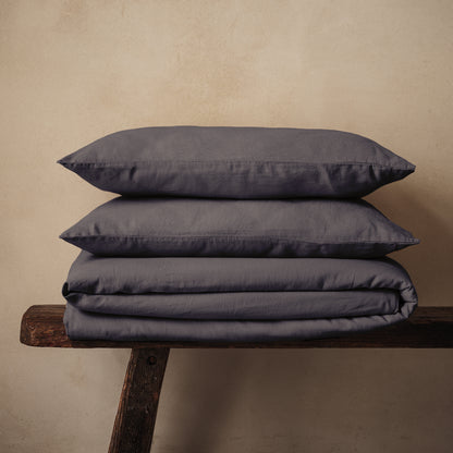 Mariana Linen Blend Duvet Set - Charcoal