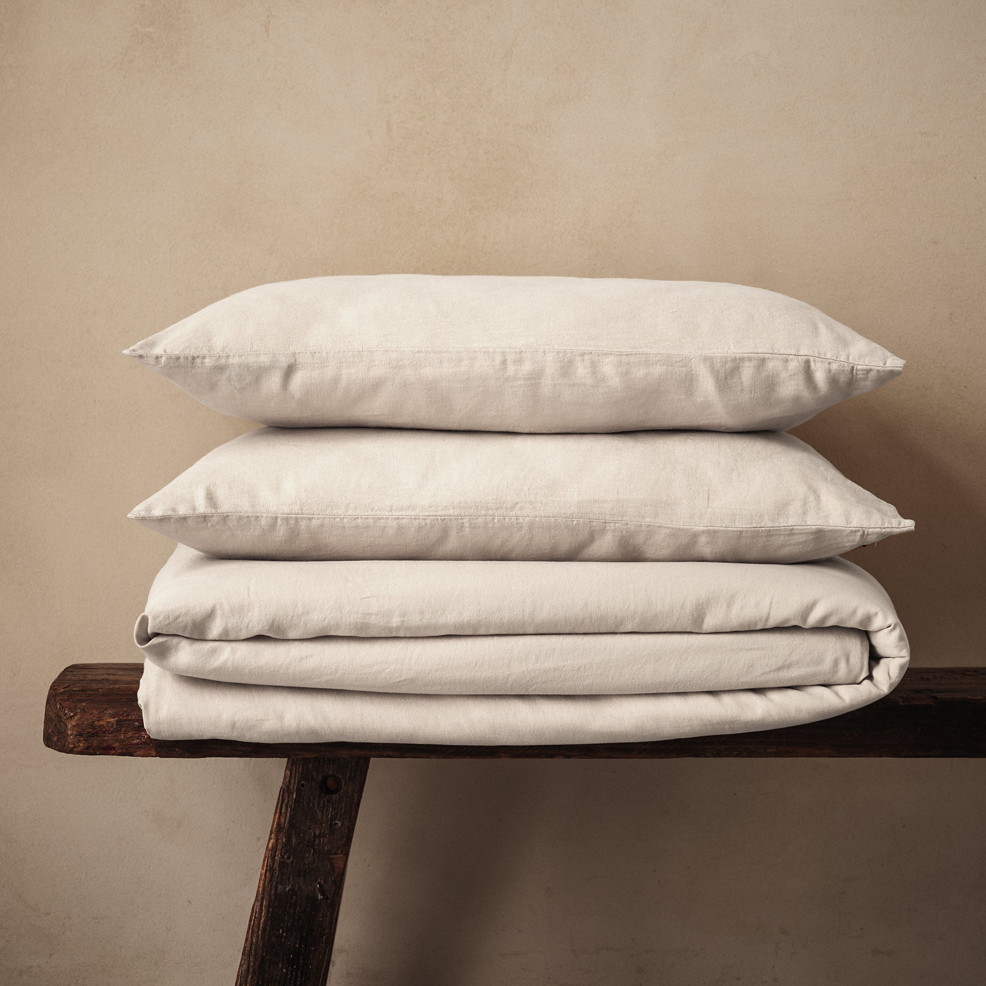 Mariana Linen Blend Duvet Set - Ivory